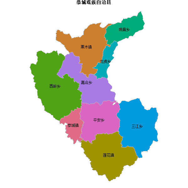 恭城瑶族自治县乡镇地图shp数据WGS84坐标系.shp