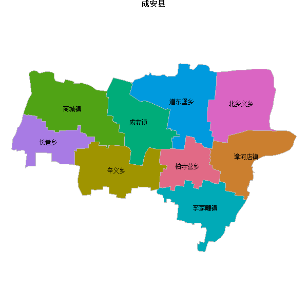 成安县乡镇地图shp数据WGS84坐标系.shp