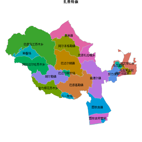 扎赉特旗乡镇地图shp数据WGS84坐标系.shp