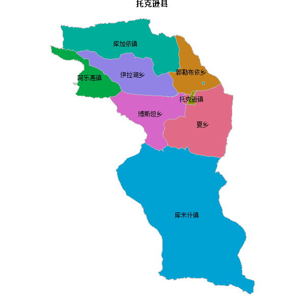 托克逊县乡镇地图shp数据WGS84坐标系.shp