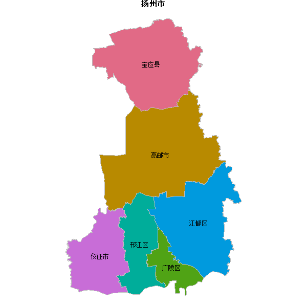 扬州市地图shp数据WGS84坐标系.shp