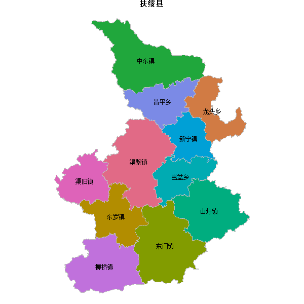 扶绥县乡镇地图shp数据WGS84坐标系.shp
