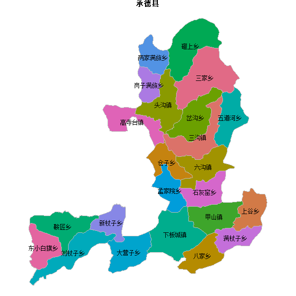 承德县乡镇地图shp数据WGS84坐标系.shp