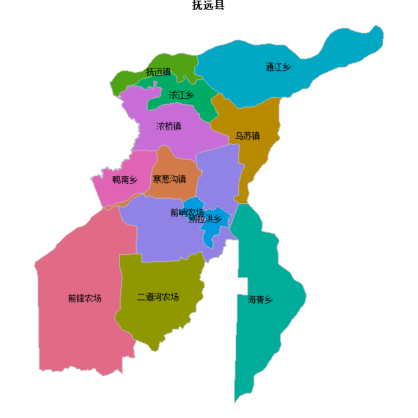 抚远县乡镇地图shp数据WGS84坐标系.shp