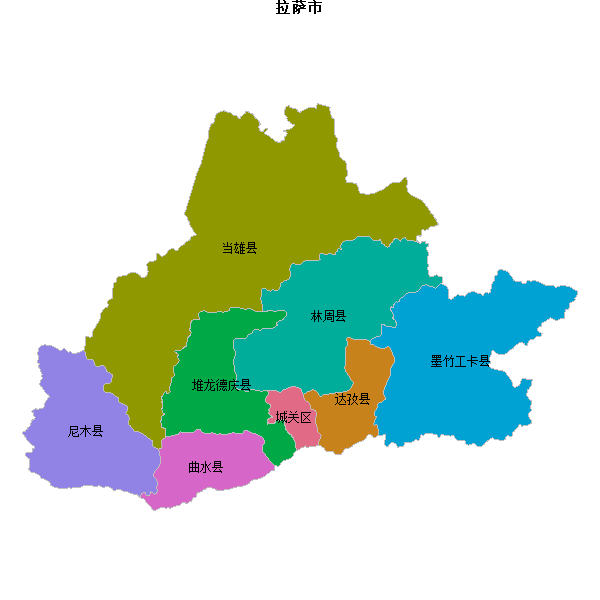 拉萨市地图shp数据WGS84坐标系.shp