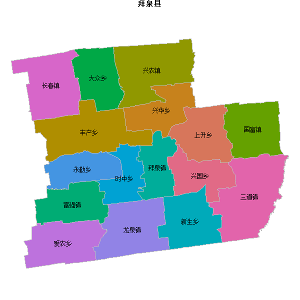 拜泉县乡镇地图shp数据WGS84坐标系.shp