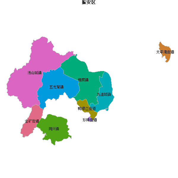 振安区乡镇地图shp数据WGS84坐标系.shp