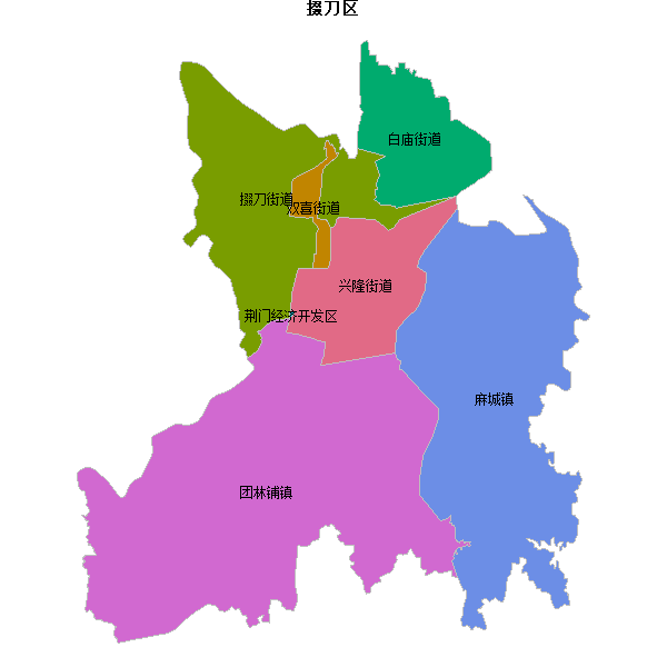 掇刀区乡镇地图shp数据WGS84坐标系.shp