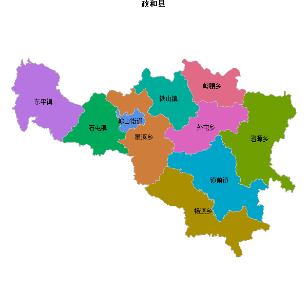 政和县乡镇地图shp数据WGS84坐标系.shp