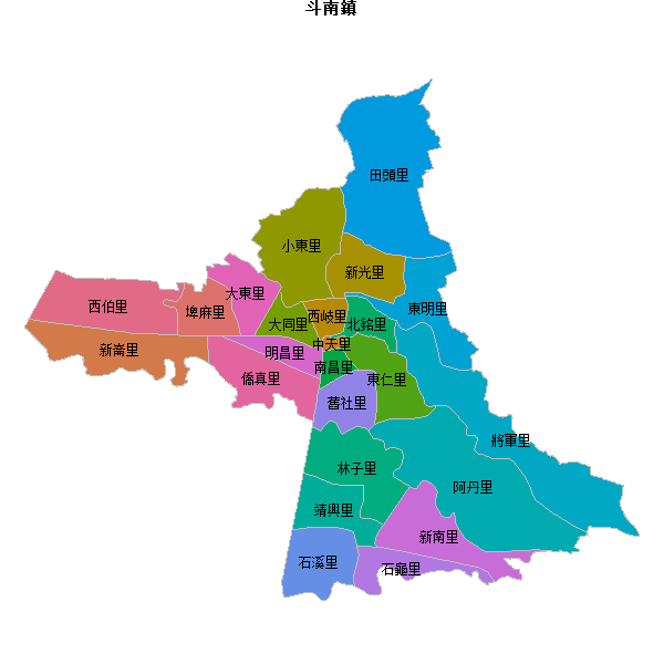 斗南鎮乡镇地图shp数据WGS84坐标系.shp