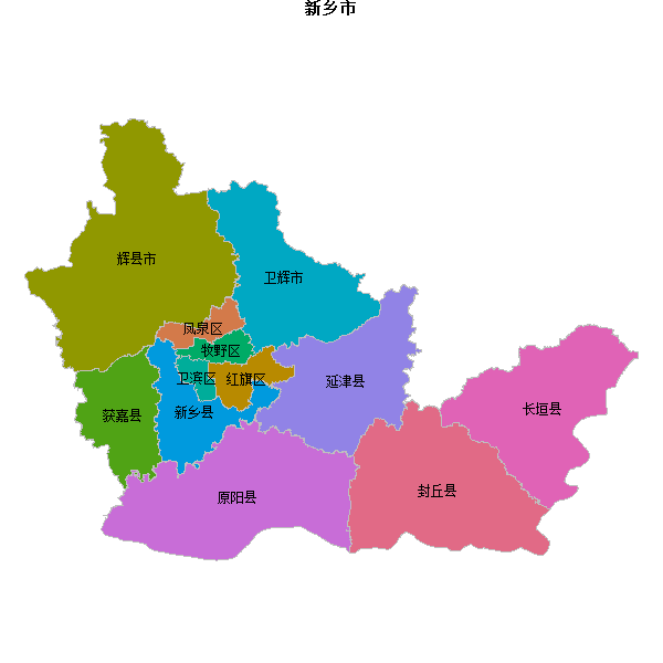 新乡市地图shp数据WGS84坐标系.shp