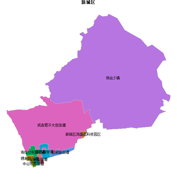 新城区乡镇地图shp数据WGS84坐标系.shp