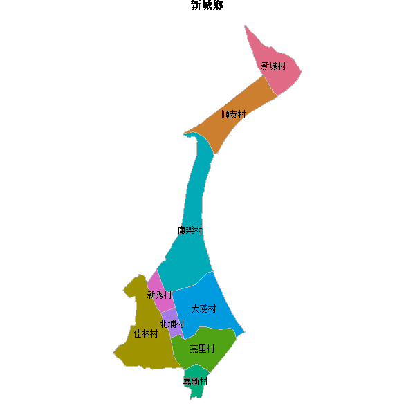新城鄉乡镇地图shp数据WGS84坐标系.shp