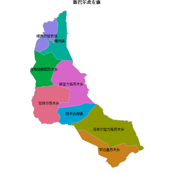 新巴尔虎左旗乡镇地图DWG数据WGS84坐标系.DWG