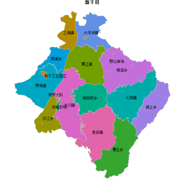 新干县乡镇地图shp数据WGS84坐标系.shp
