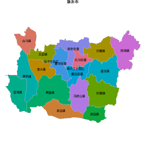 新沂市乡镇地图shp数据WGS84坐标系.shp