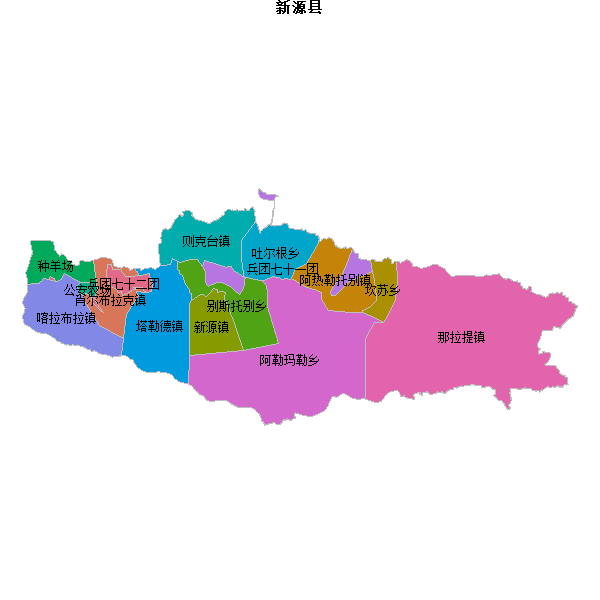 新源县乡镇地图shp数据WGS84坐标系.shp