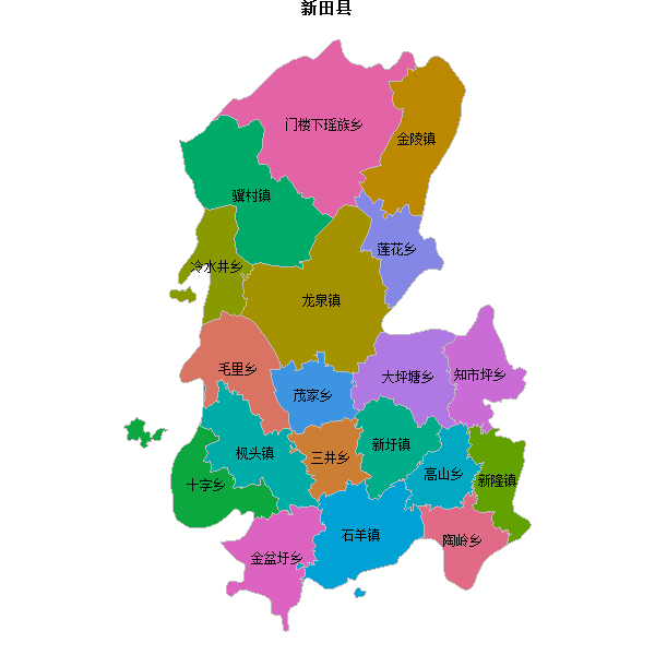 新田县乡镇地图shp数据WGS84坐标系.shp