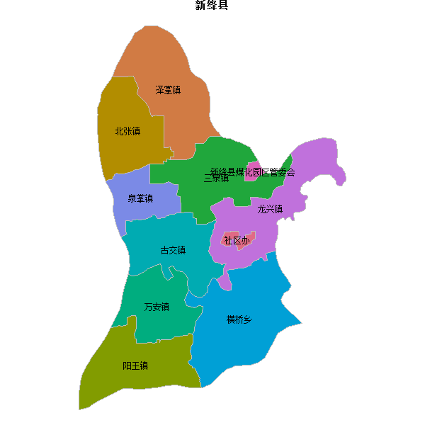 新绛县乡镇地图shp数据WGS84坐标系.shp