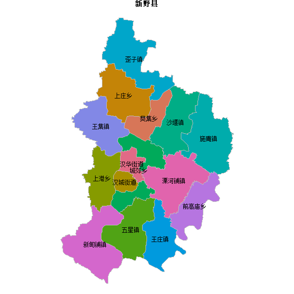 新野县乡镇地图shp数据WGS84坐标系.shp