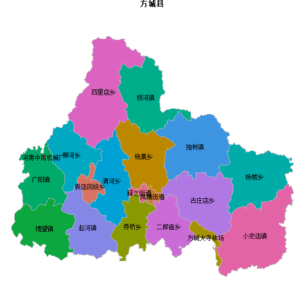 方城县乡镇地图shp数据WGS84坐标系.shp