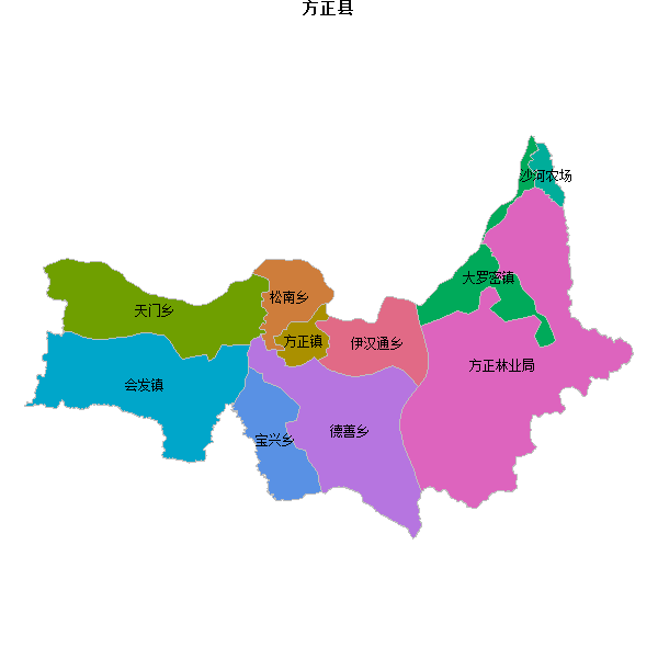 方正县乡镇地图shp数据WGS84坐标系.shp