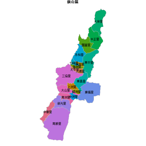 旗山區乡镇地图shp数据WGS84坐标系.shp