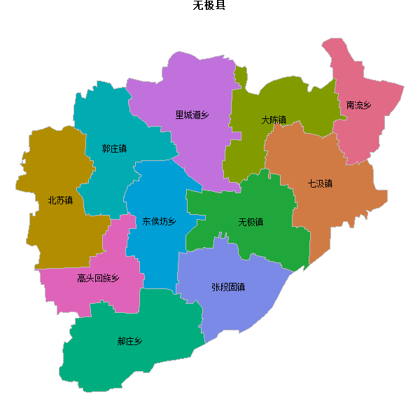 无极县乡镇地图shp数据WGS84坐标系.shp