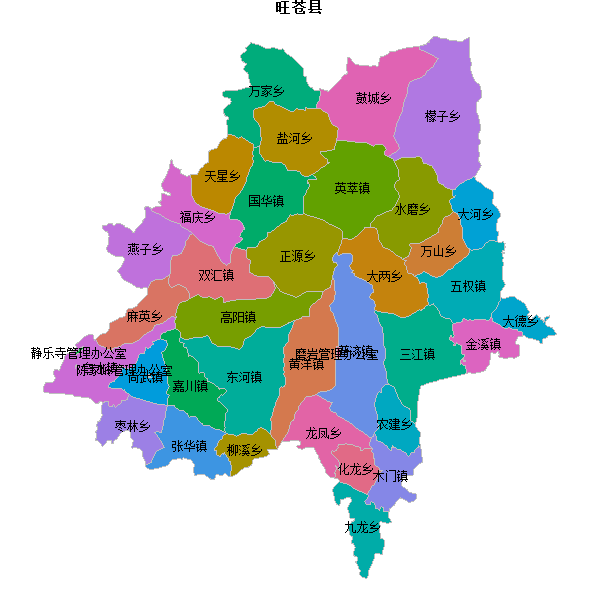 旺苍县乡镇地图DWG数据WGS84坐标系.DWG