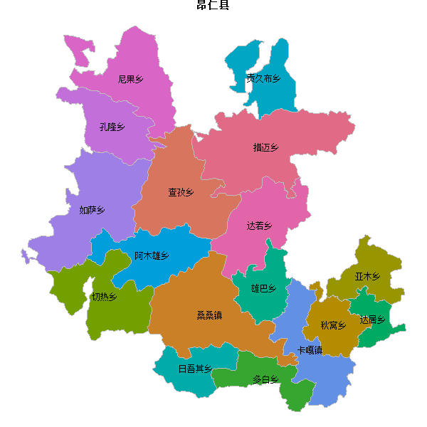 昂仁县乡镇地图shp数据WGS84坐标系.shp