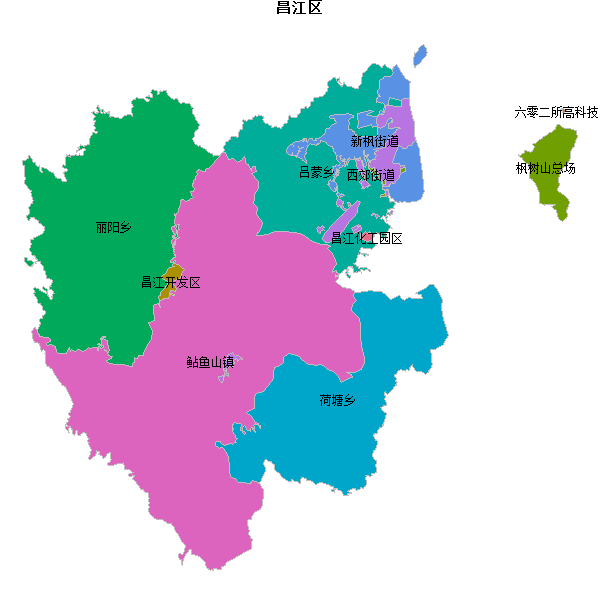昌江区乡镇地图shp数据WGS84坐标系.shp