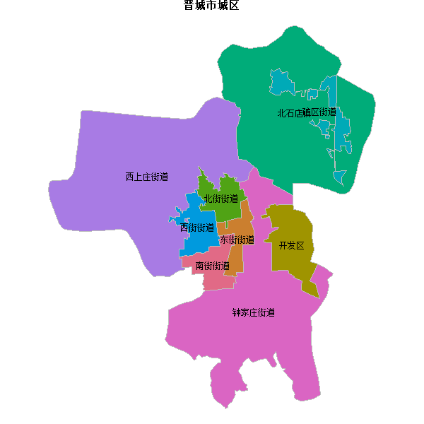 晋城市城区乡镇地图shp数据WGS84坐标系.shp