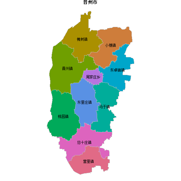 晋州市乡镇地图shp数据WGS84坐标系.shp
