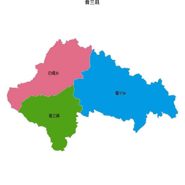 普兰县乡镇地图shp数据WGS84坐标系.shp