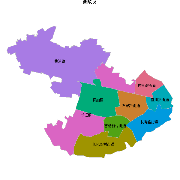 普陀区乡镇地图shp数据WGS84坐标系.shp