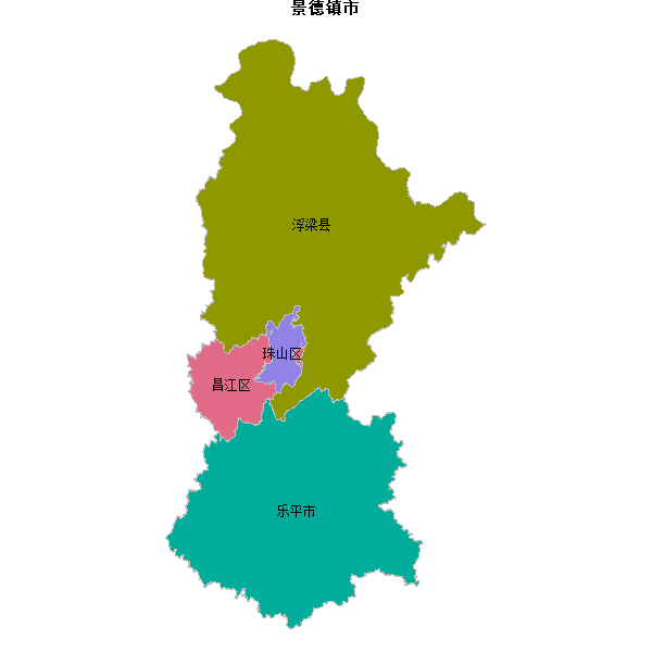 景德镇市地图shp数据WGS84坐标系.shp