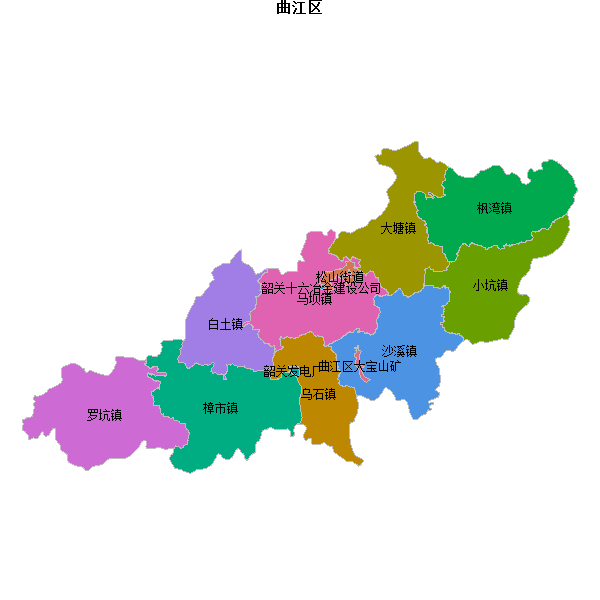 曲江区乡镇地图shp数据WGS84坐标系.shp