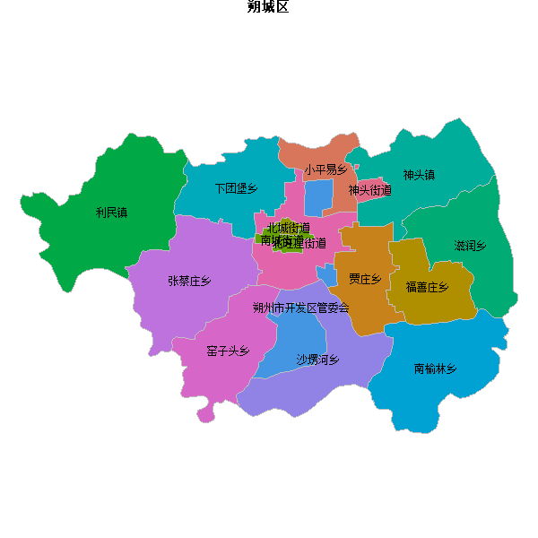 朔城区乡镇地图shp数据WGS84坐标系.shp