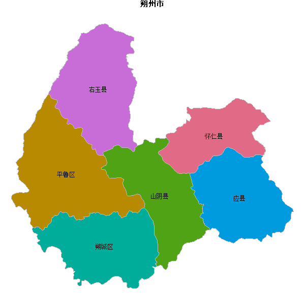 朔州市地图shp数据WGS84坐标系.shp