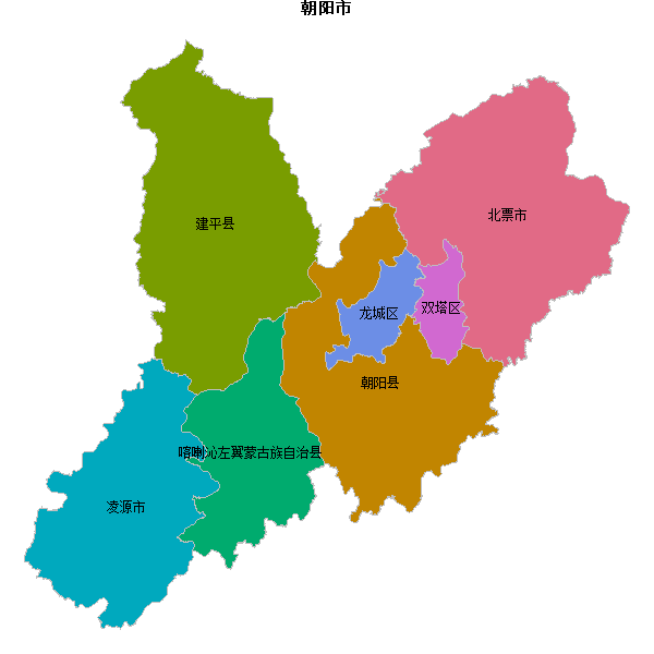 朝阳市地图shp数据WGS84坐标系.shp