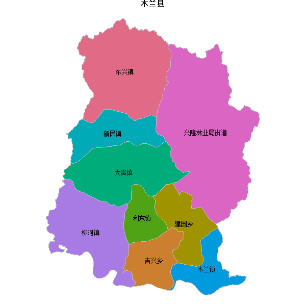 木兰县乡镇地图shp数据WGS84坐标系.shp