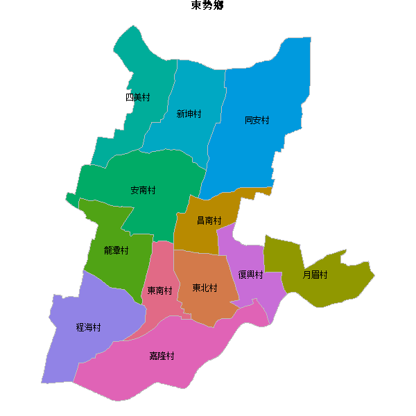 東勢鄉乡镇地图shp数据WGS84坐标系.shp