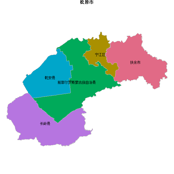 松原市地图shp数据WGS84坐标系.shp