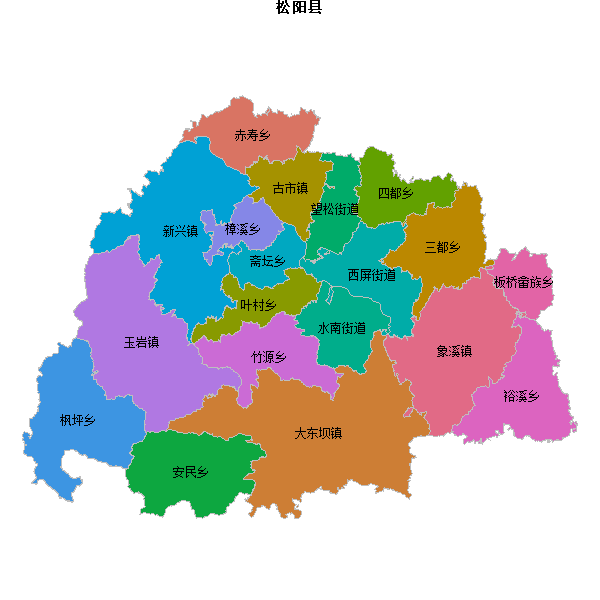 松阳县乡镇地图shp数据WGS84坐标系.shp