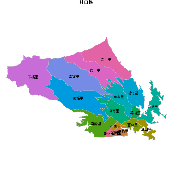 林口區乡镇地图shp数据WGS84坐标系.shp