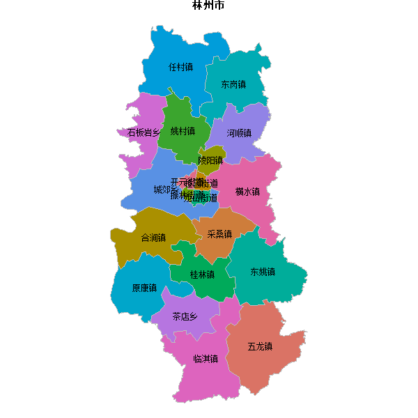林州市乡镇地图shp数据WGS84坐标系.shp