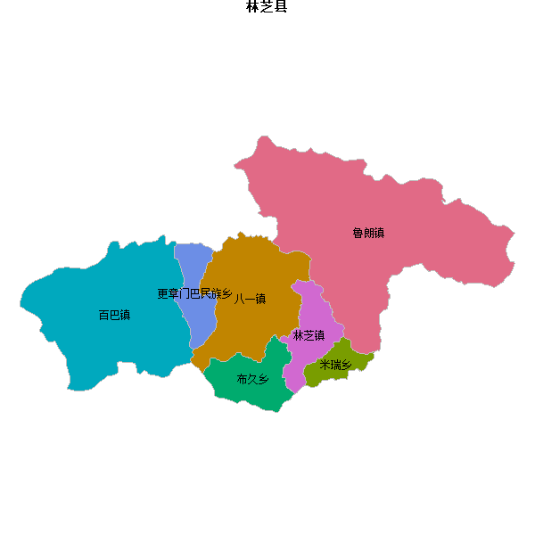 林芝县乡镇地图shp数据WGS84坐标系.shp