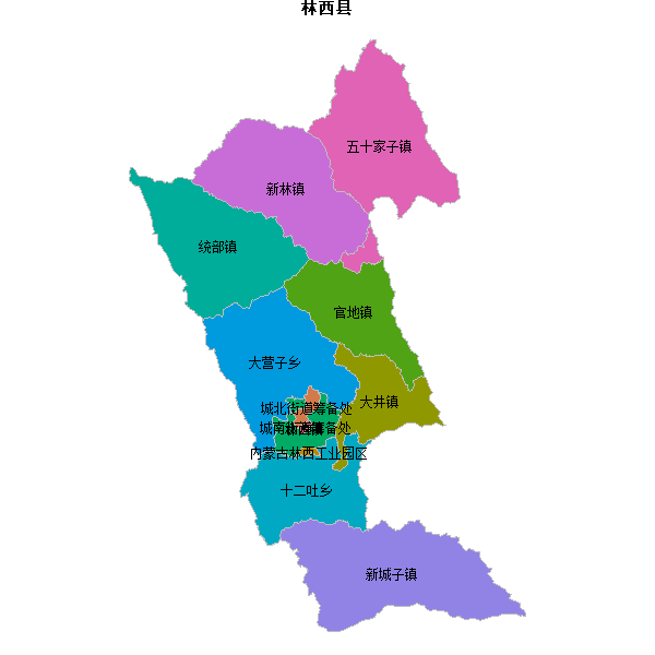 林西县乡镇地图shp数据WGS84坐标系.shp