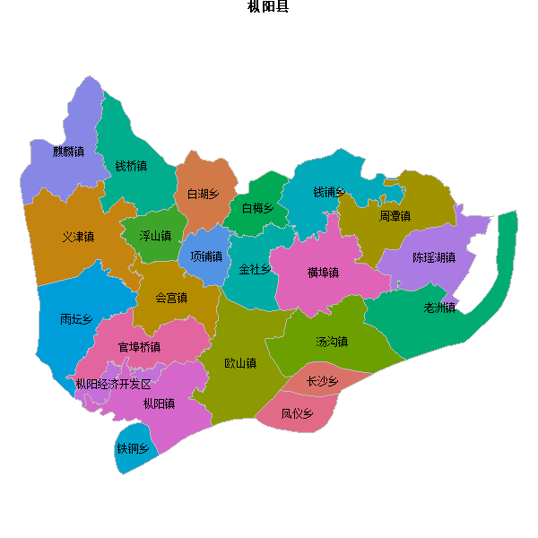 枞阳县乡镇地图shp数据WGS84坐标系.shp