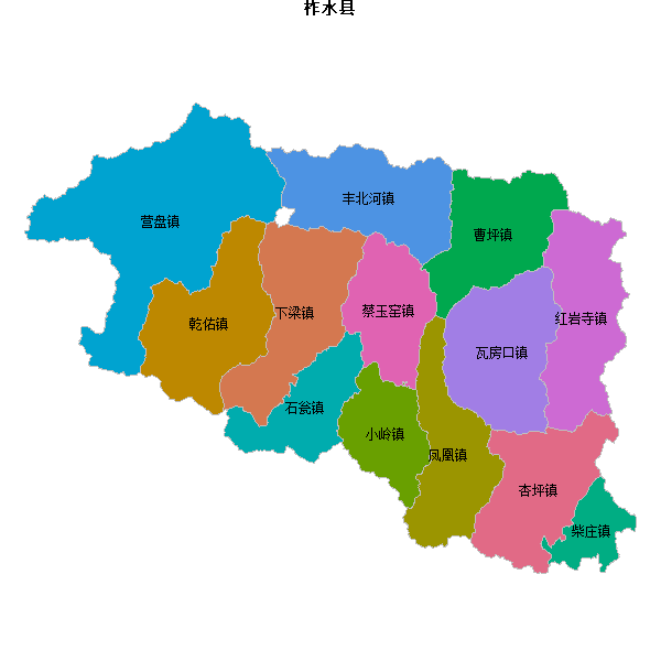 柞水县乡镇地图shp数据WGS84坐标系.shp